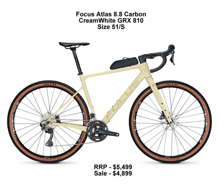 Focus Atlas 8.8 Carbon Cream White GRX 810 Size 51/S Gravel Bike