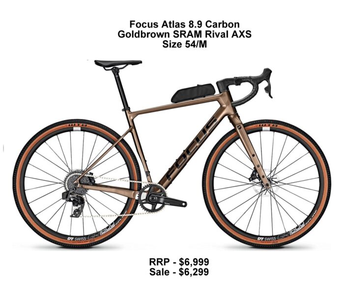 Focus Atlas 8.9 Carbon Gold Brown SRAM Rival AXS Size 54/M Gravel Bike