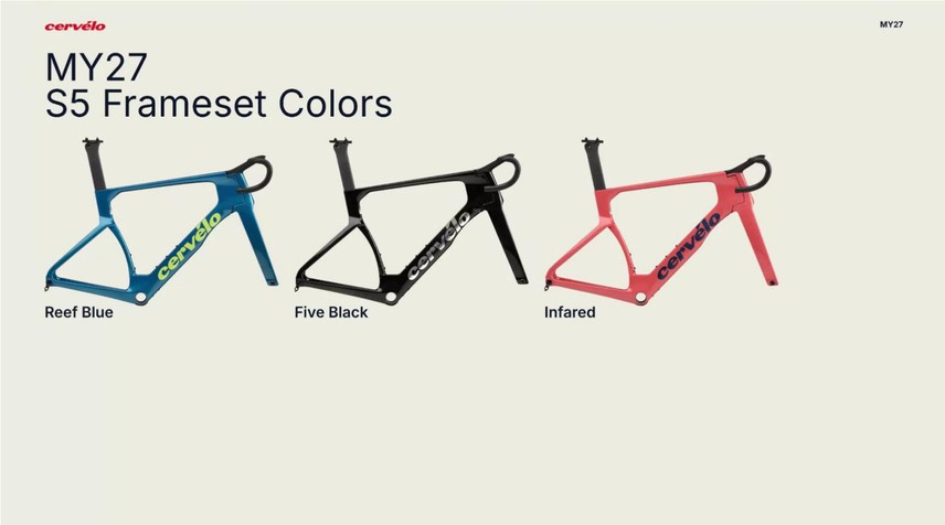 New 2027 Cervelo S5 Frameset Colours